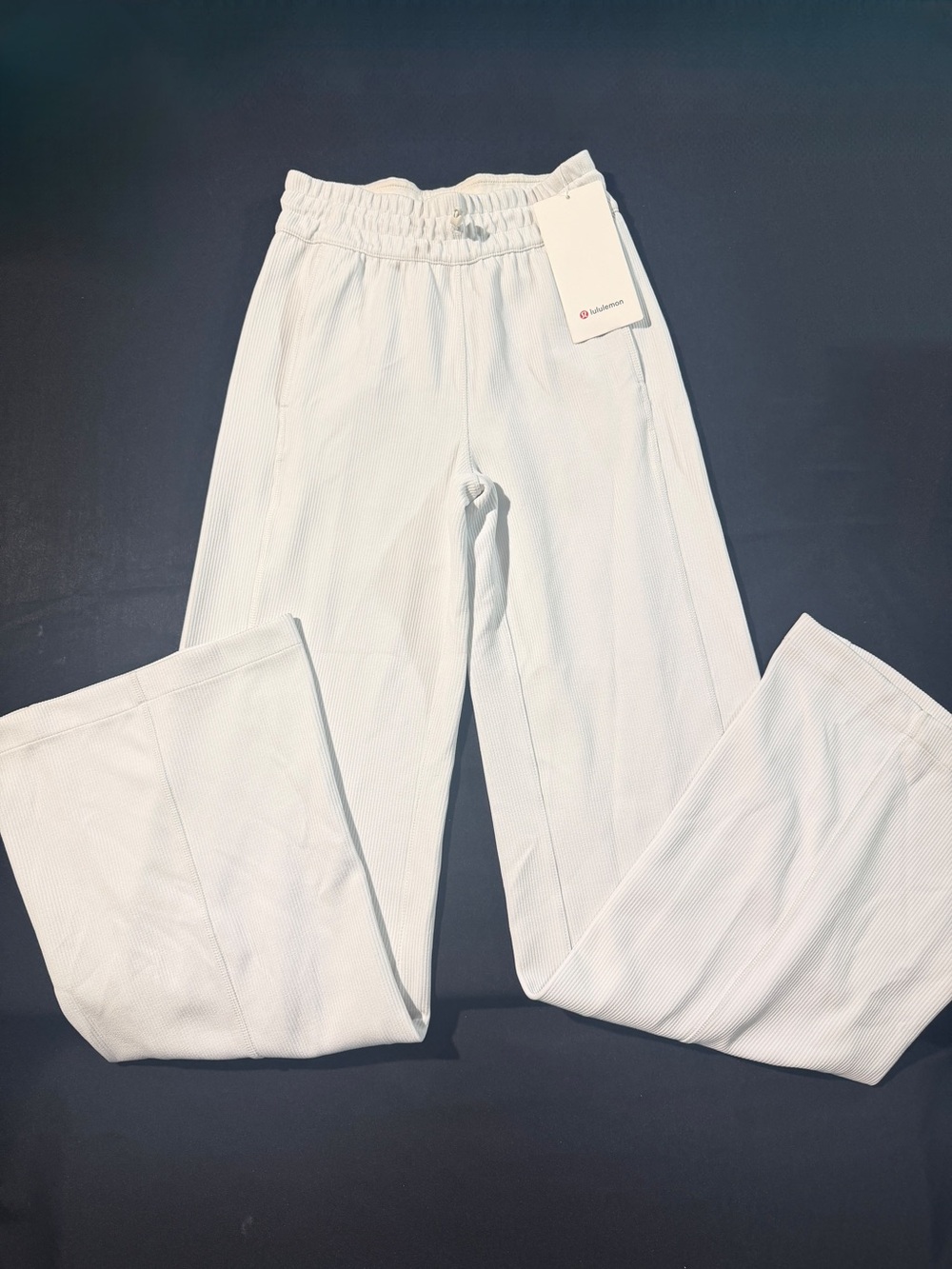 lululemon athletica women White Ribbed Jogger Bottoms